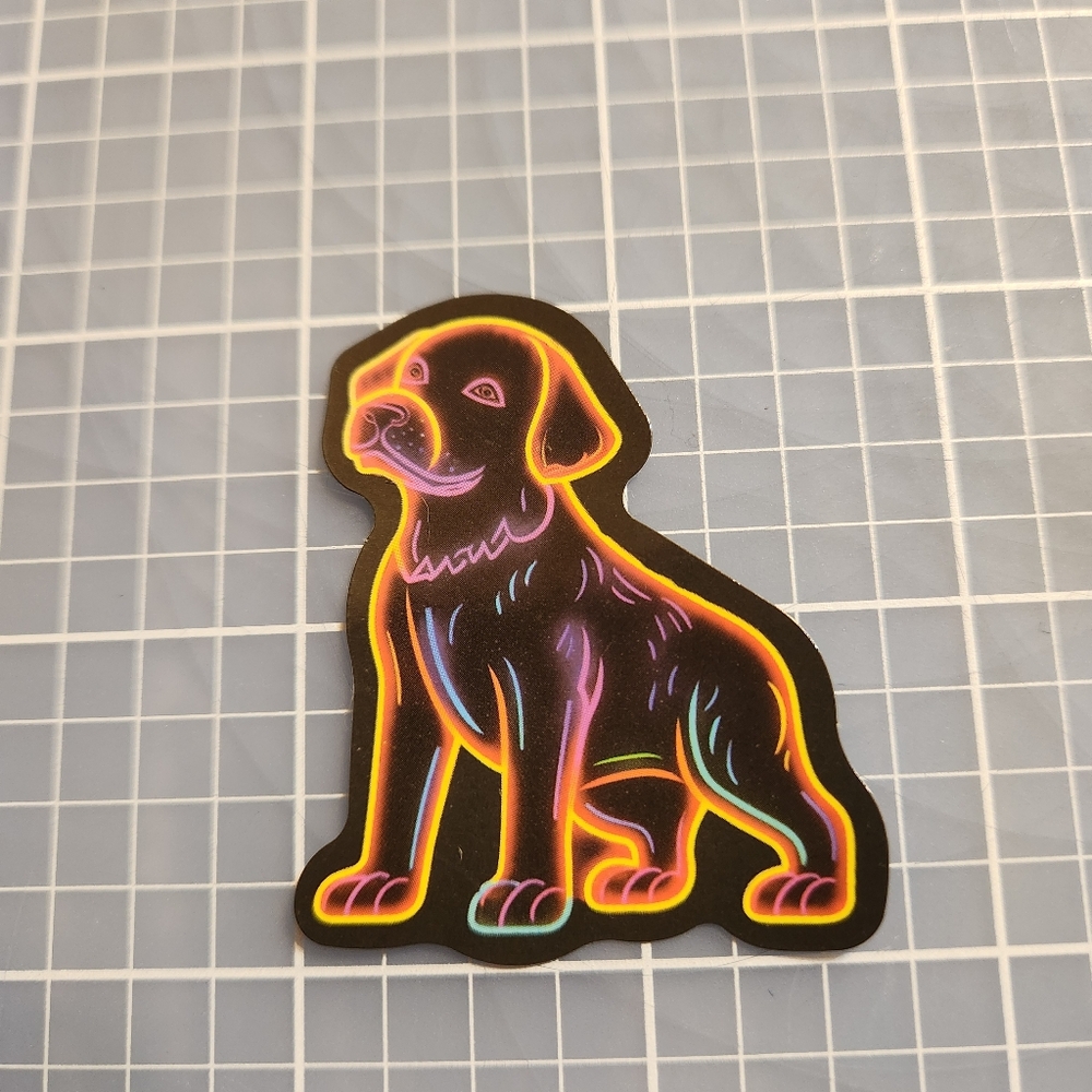 10/$10 Sticker Neon Cartoon Graffiti  Vibrant Colors Dog